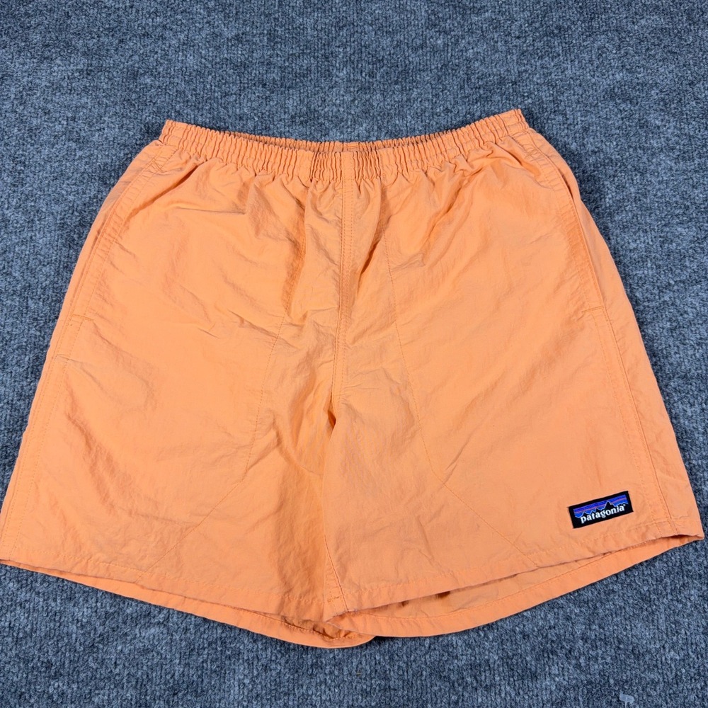 Patagonia Baggies 5 Inseam Shorts Mens XS Orange NetPlus Recycled Nylon 57022